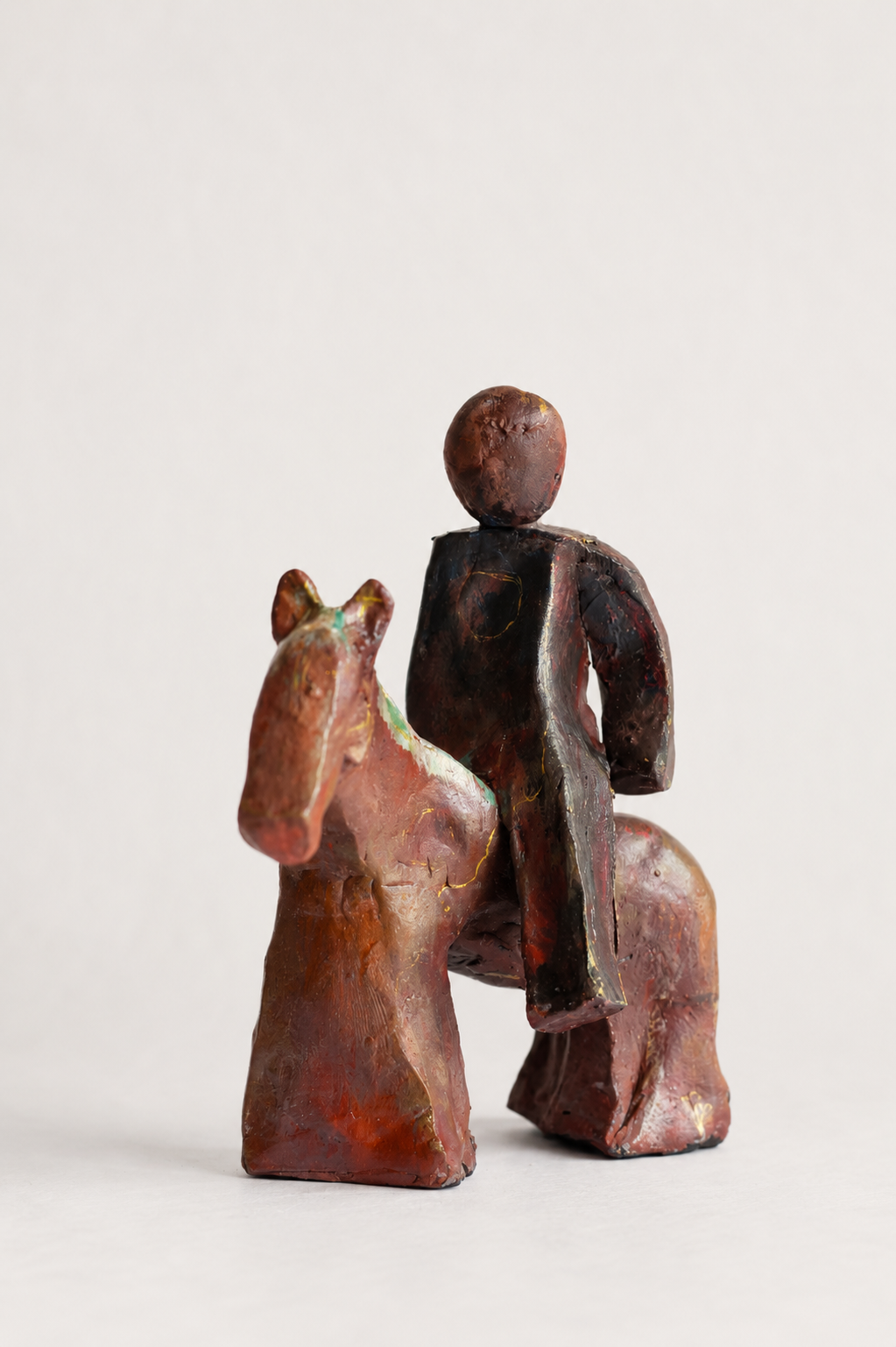 Man riding on a horse, intimate connection between man and animal